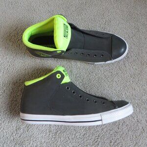 Converse women/men leather shoes/sneakers size 13/11 green middle top slip-on